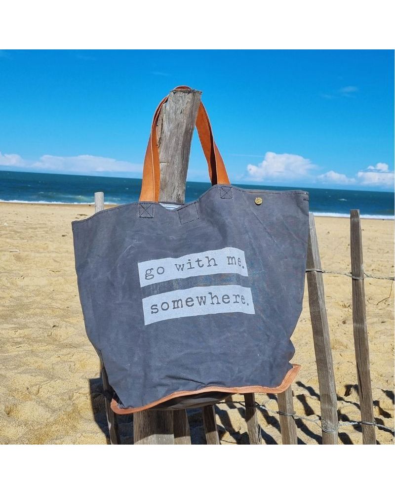 sac de plage toile canvas upcyclée