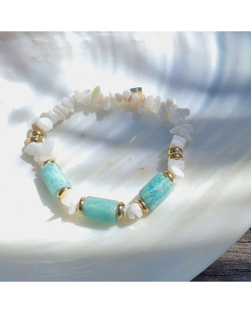 bracelet amberine amazonite