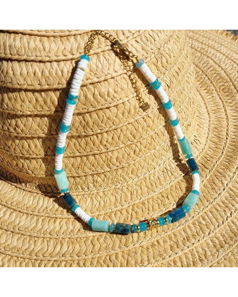 collier choker apatite amazonite