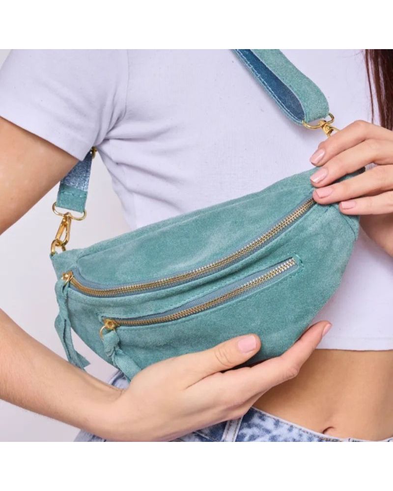 sac banane daim bleu ciel