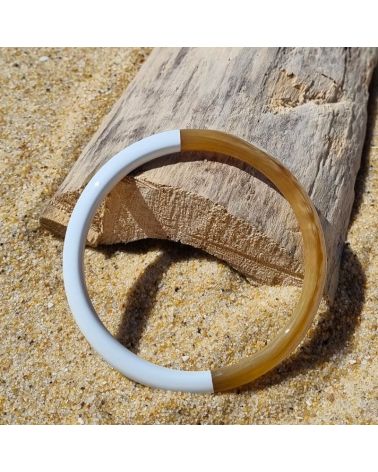 bracelet jonc corne de  buffle blanc