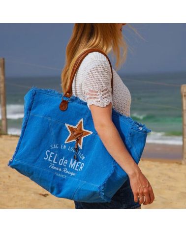 sac de plage sel de mer bleu roi