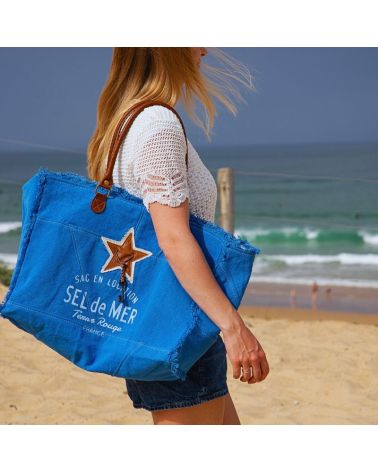 sac de plage sel de mer bleu roi