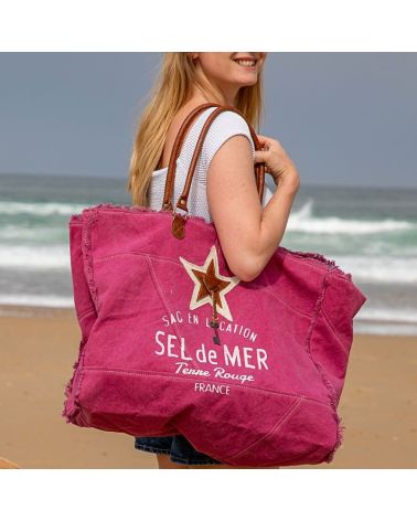 Sac cabas plage XL fuchsia