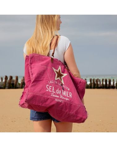 Sac cabas plage XL fuchsia