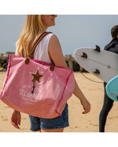 sac de plage sel de mer rose