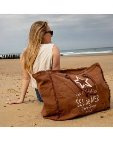 sac de plage sel de mer XL marron pecan