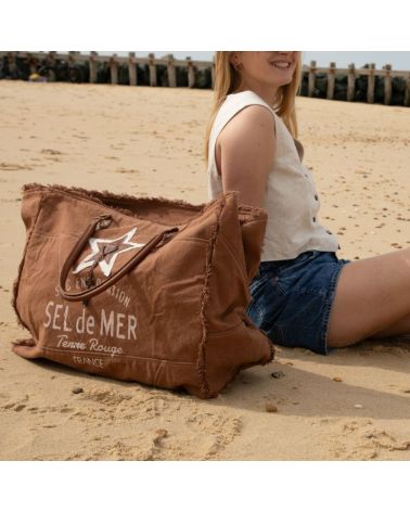 sac de plage sel de mer XL marron pecan