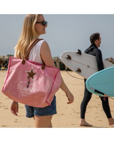 sac de plage sel de mer rose