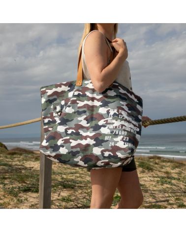cabas de plage xxl toile camouflage