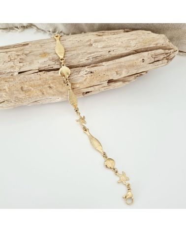 bracelet d'été poissons pampilles coquillage mile mila