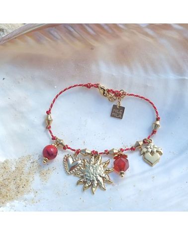 bracelet d'été breloques soleil, coeur, tendance 2025 mile mila