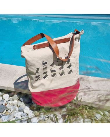 sac de plage ou piscine bicolore imprimé Sea Surf Salt Sand