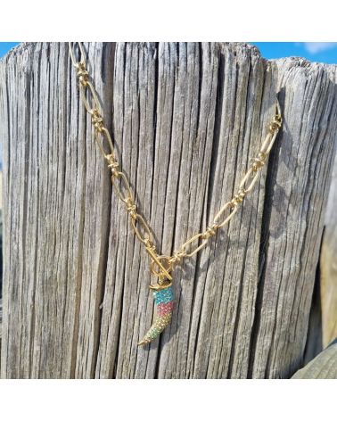 collier corne strass multicolore bijoux mode été 2025