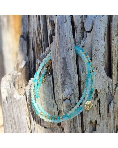 bracelet multitours perles amazonite mile mila effet accumulation