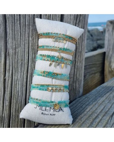 bracelet multitours perles amazonite mile mila effet accumulation