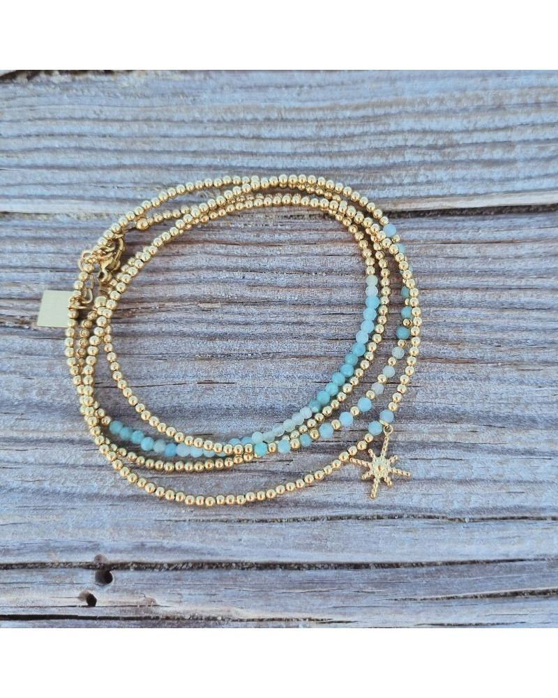 bracelet multitours amazonite mile mila