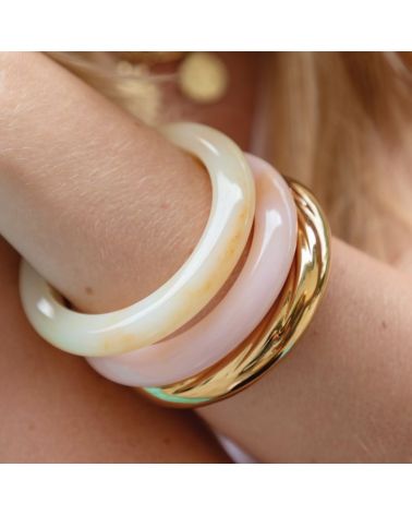 bracelet jonc résine blanche bijoux mile mila