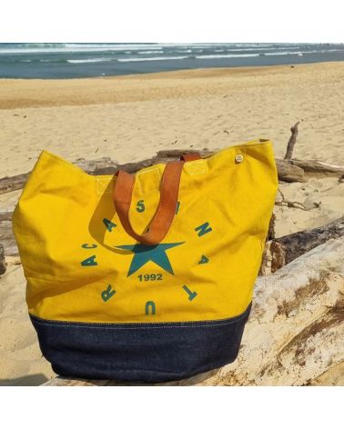 sac de plage toile neuve recyclée imprimé 1992 style vintage chic pour plage ou piscine