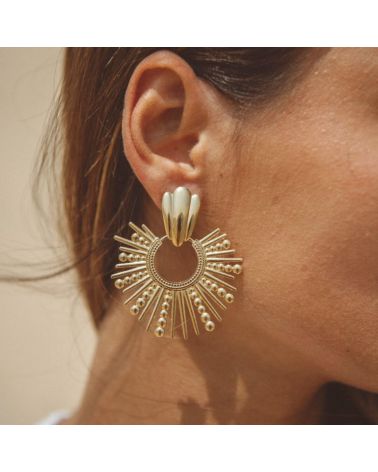 boucles d'oreilles bijoux d'été grande créole soleil mile mila