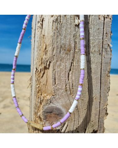 collier surf perles heishi violet bijou été