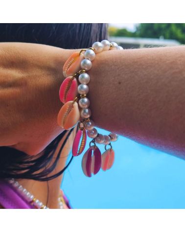 bracelet perles d'eau et coquillage bijou mile mila été 2025