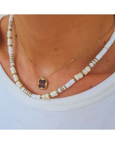 collier lloyd pendentif pierre oeil de taureau