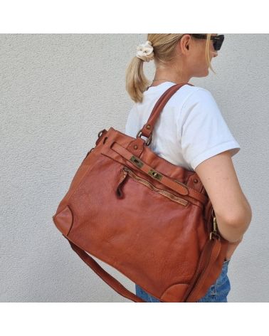 sac cuir vintage camel sac pour la fac ou le lycée format a4