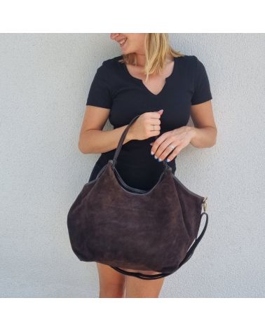 sac cabas daim format xl couleur café