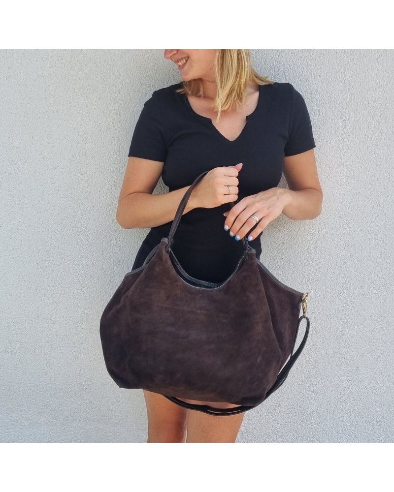 sac cabas daim format xl couleur café