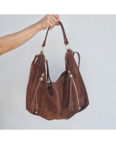 sac hobo daim couleur marron chataigne tendance 2025