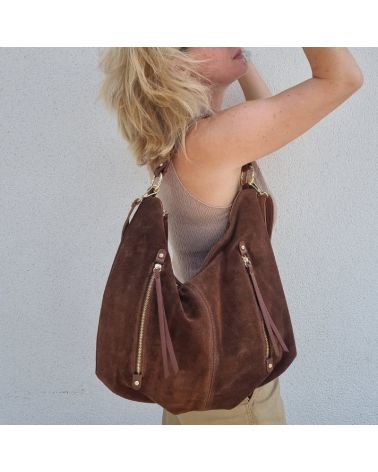 sac hobo daim couleur marron chataigne tendance 2025