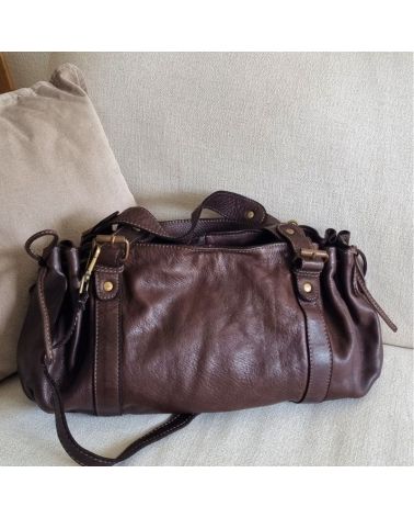 sac bowling cuir vintage chocolat