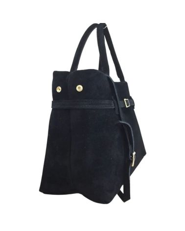 sac à main en daim ceinture fantaisie couleur noir