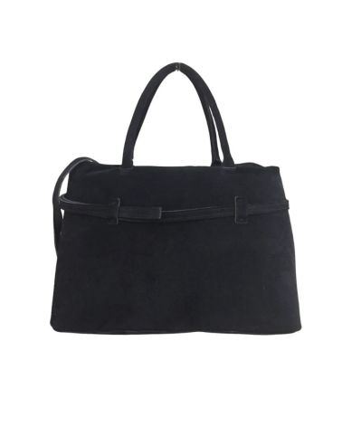 sac à main et bandoulière en daim ceinture fantaisie couleur noir