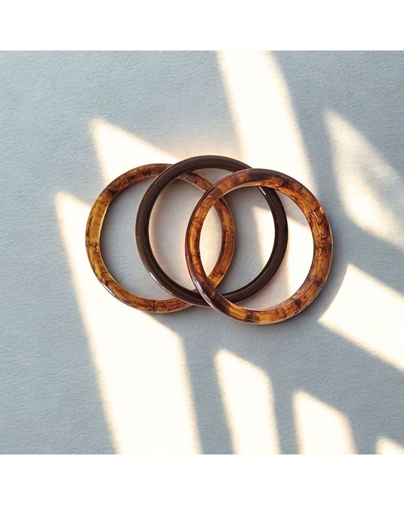 trio de bracelets résine couleur ambré tendance mode bijoux mile mila