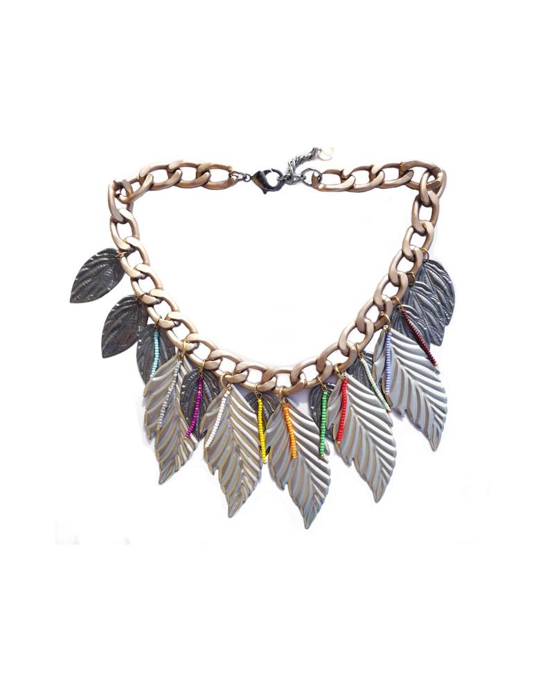 Collier plastron Feuilles