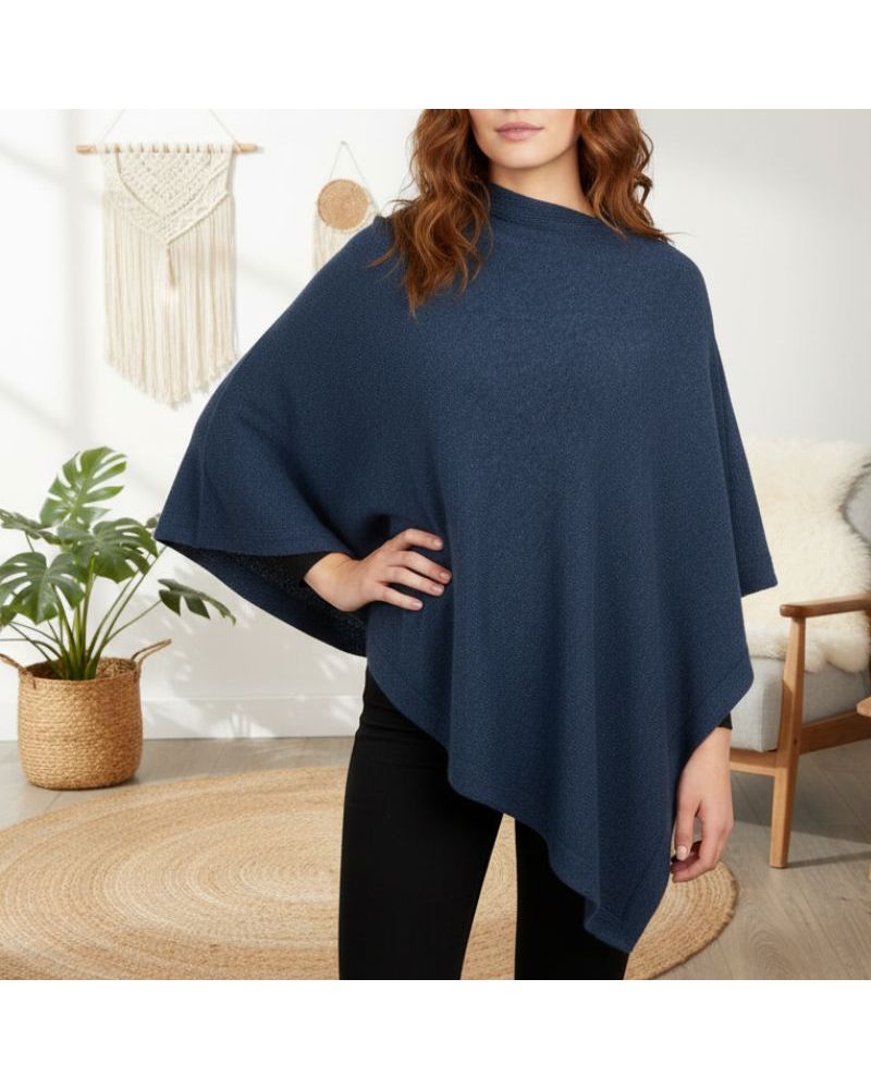 poncho laine mérinos et cachemire fabrication artisanale fait main en Italie
