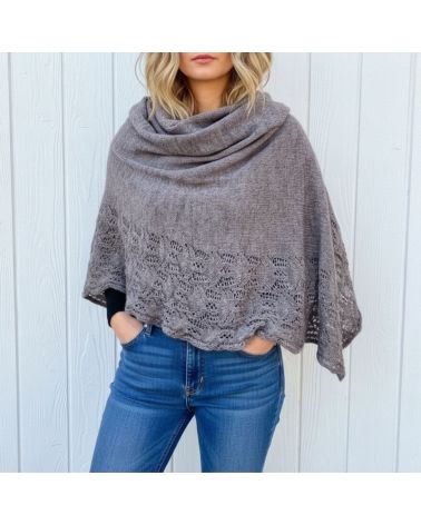 étole large motifs ajourés laine mohair  fait main en italie