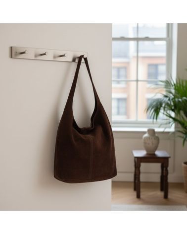 sac daim hobo couleur café