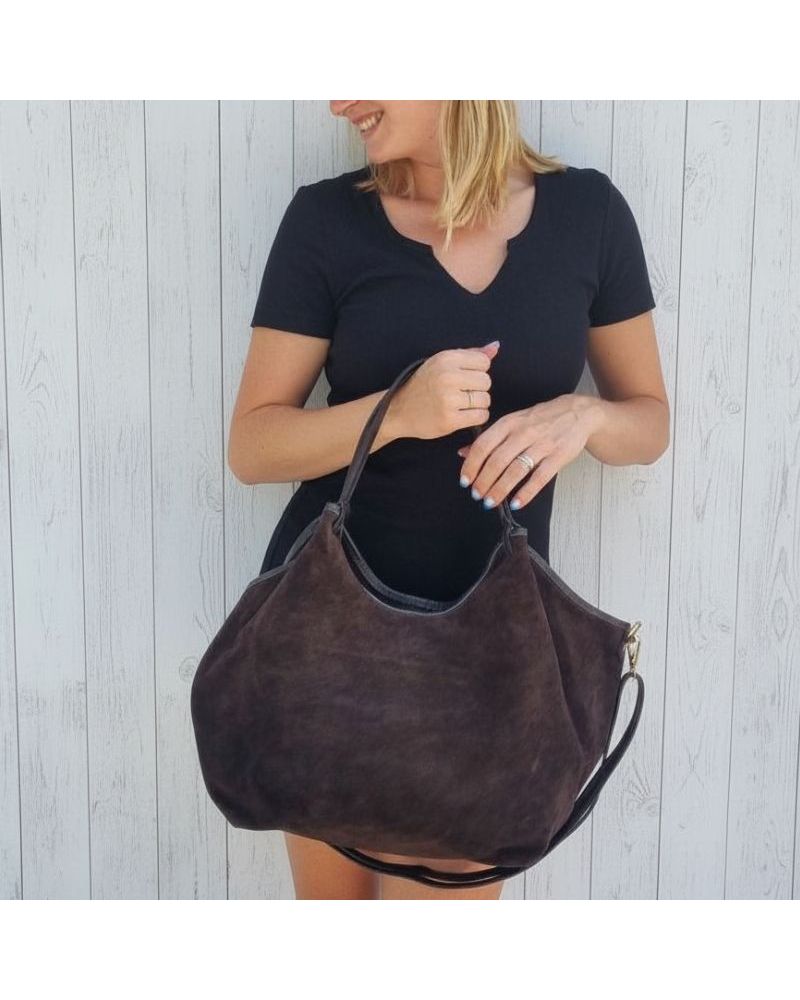 sac cabas daim format xl couleur café