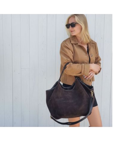 sac cabas daim format xl couleur café