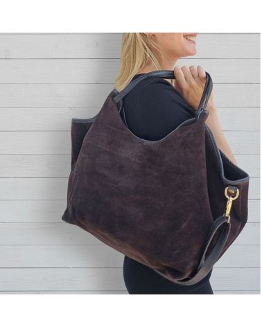 sac cabas daim format xl couleur café