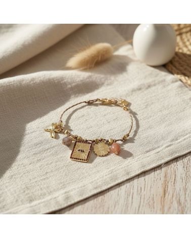 Bracelet breloques œil couleur marron mile mila bijoux