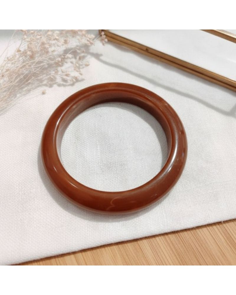 bracelet jonc résine couleur marron camel bijou mile mila
