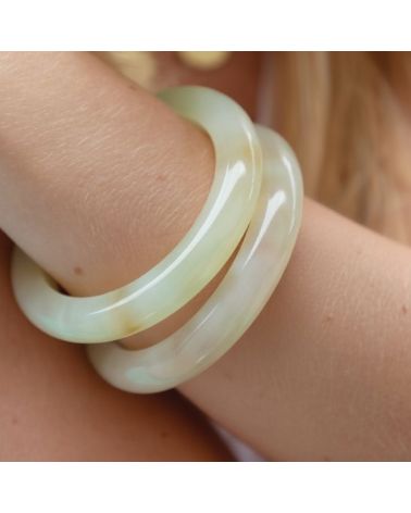 bracelet jonc résine blanc latté bijou mile mila