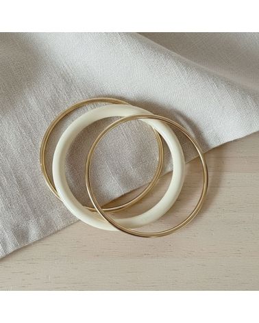 trio de bracelet jonc acier et résine bijou mile mila