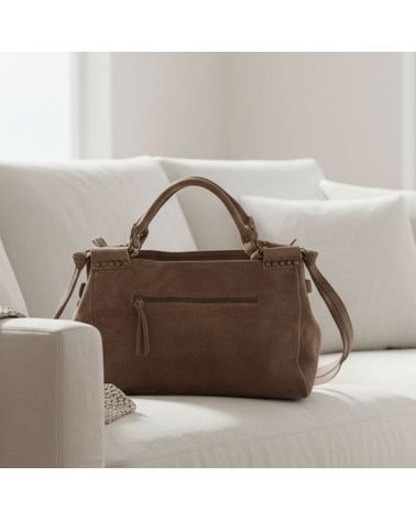 sac à main daim rivets fantaisie style décontracté chic