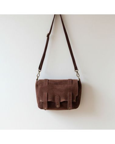 sac à bandoulière messenger daim nubuck couleur café mode casual chic sac à bandoulière messenger daim nubuck couleur café mode casual chic