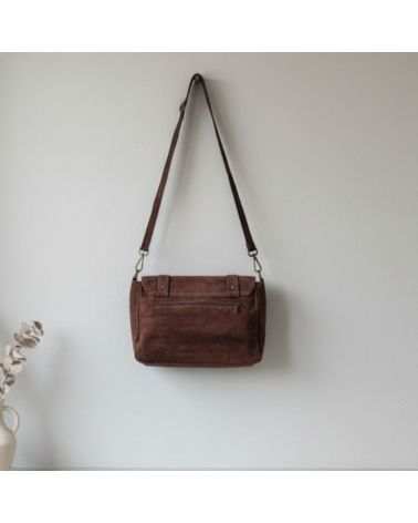 sac à bandoulière messenger daim nubuck couleur café mode casual chic sac à bandoulière messenger daim nubuck couleur café mode casual chic